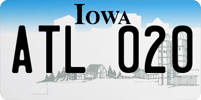 IA license plate ATL020