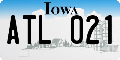 IA license plate ATL021