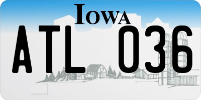 IA license plate ATL036