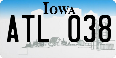 IA license plate ATL038