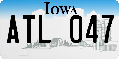 IA license plate ATL047