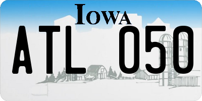 IA license plate ATL050