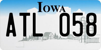 IA license plate ATL058