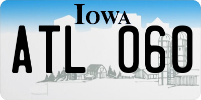 IA license plate ATL060