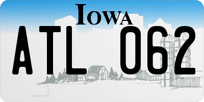 IA license plate ATL062