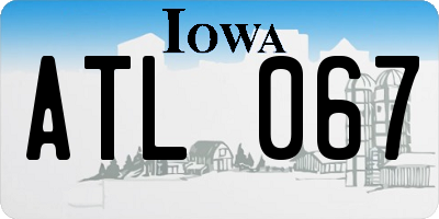 IA license plate ATL067