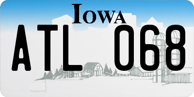 IA license plate ATL068