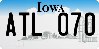 IA license plate ATL070