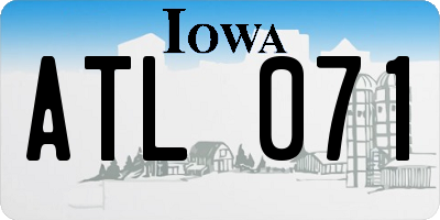IA license plate ATL071