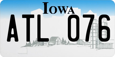 IA license plate ATL076