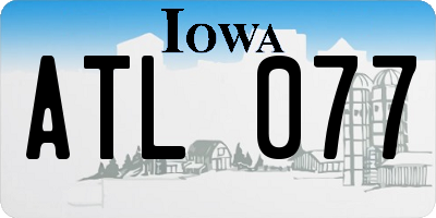 IA license plate ATL077