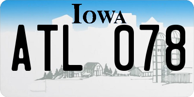 IA license plate ATL078