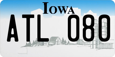IA license plate ATL080