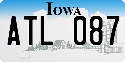 IA license plate ATL087