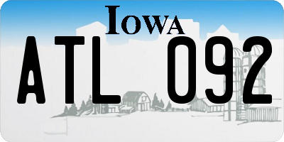 IA license plate ATL092