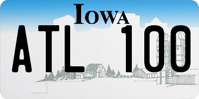 IA license plate ATL100