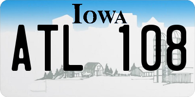 IA license plate ATL108