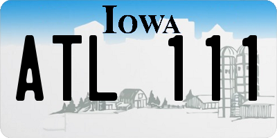 IA license plate ATL111