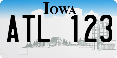 IA license plate ATL123