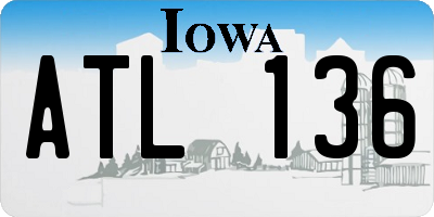 IA license plate ATL136