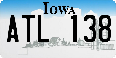 IA license plate ATL138