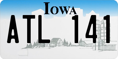 IA license plate ATL141