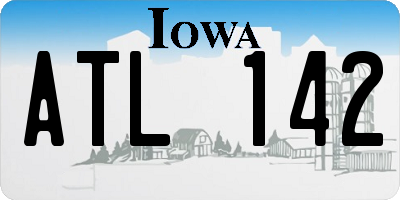 IA license plate ATL142
