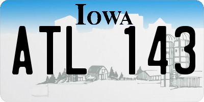 IA license plate ATL143