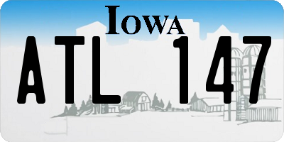 IA license plate ATL147