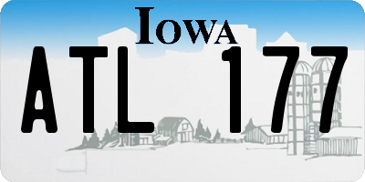 IA license plate ATL177