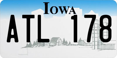 IA license plate ATL178