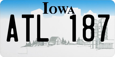 IA license plate ATL187