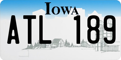 IA license plate ATL189