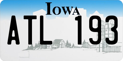 IA license plate ATL193