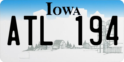 IA license plate ATL194