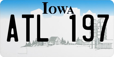 IA license plate ATL197