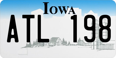 IA license plate ATL198
