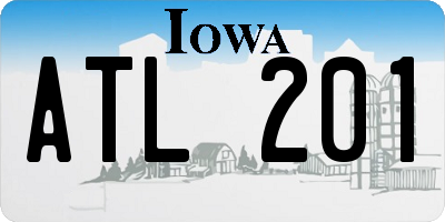IA license plate ATL201