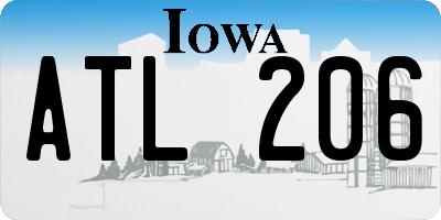 IA license plate ATL206