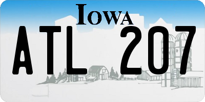 IA license plate ATL207