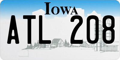 IA license plate ATL208