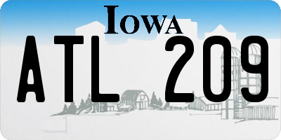 IA license plate ATL209