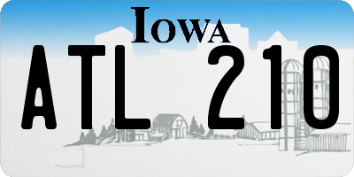 IA license plate ATL210
