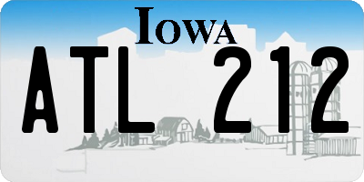 IA license plate ATL212