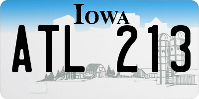 IA license plate ATL213