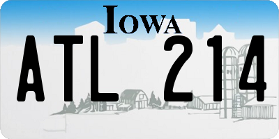 IA license plate ATL214