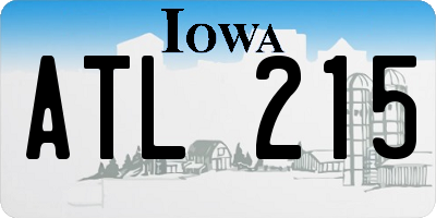IA license plate ATL215