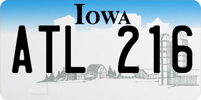 IA license plate ATL216