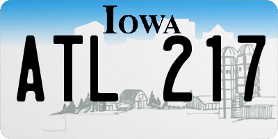 IA license plate ATL217
