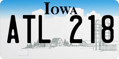 IA license plate ATL218